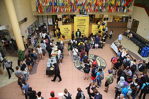 Students Gather at Campus Atrium